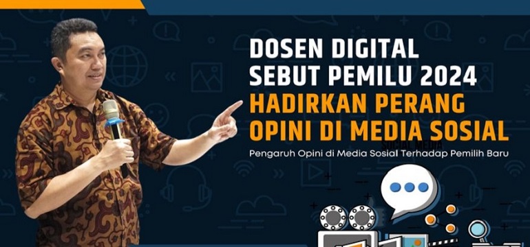 Dosen Digital Dr. Tonton Taufik Sebut Pemilu 2024 Hadirkan Perang Opini di Media Sosial